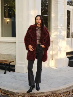 Elegant Faux Fur Long Coat