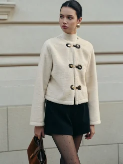 Elegant Faux Fur Short Coat