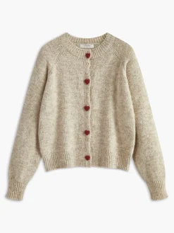 Elegant Heart-Button Cardigan
