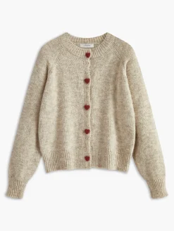 Elegant Heart-Button Cardigan