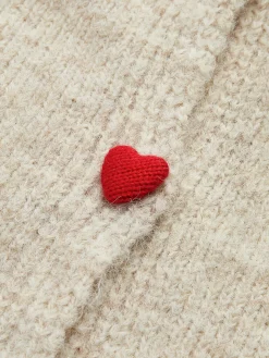 Elegant Heart-Button Cardigan