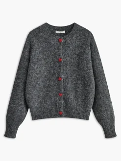 Elegant Heart-Button Cardigan