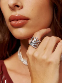 Elegant Irregular Ziron Open Ring