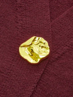 Elegant Metal Button Short Cardigan