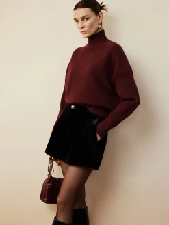 Elegant Mock Neck Shift Sweater