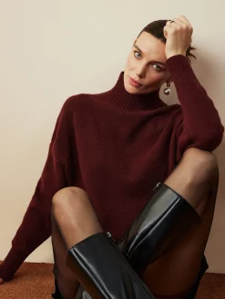 Elegant Mock Neck Shift Sweater