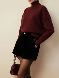 Elegant Mock Neck Shift Sweater