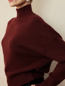 Elegant Mock Neck Shift Sweater