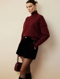 Elegant Mock Neck Shift Sweater
