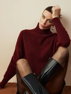 Elegant Mock Neck Shift Sweater