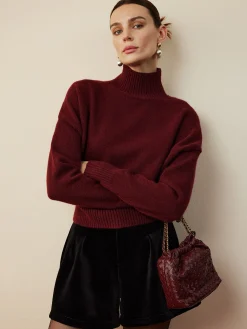 Elegant Mock Neck Shift Sweater
