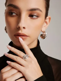 Elegant Multi-Layer Zircon Ring