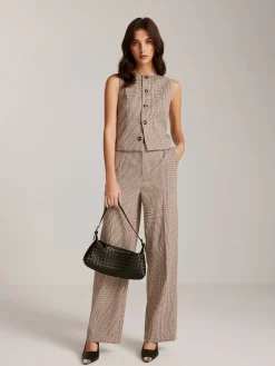 Elegant Plaid Button Vest
