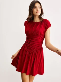 Elegant Pleated Ruffle Dress