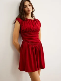 Elegant Pleated Ruffle Dress