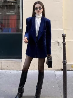 Elegant Shift Button Blazer