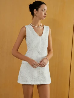 Elegant Sleeveless V-Neck Short Dress