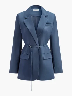 Elegant Slim-Belted Blazer