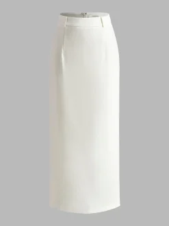 Elegant Slit Back Maxi Skirt Without Belt