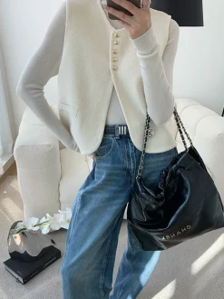 Elegant Split Sweater Vest