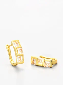 Elegant Square Zircon Hoop Earrings