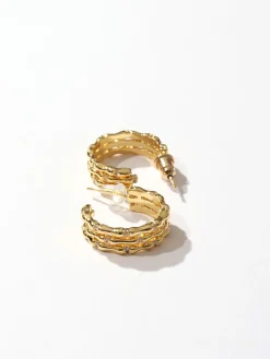 Elegant Tunnel Hoop Stud Earrings