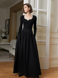 Elegant Umbrella-Shape Panel Dress