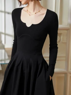 Elegant Umbrella-Shape Panel Dress