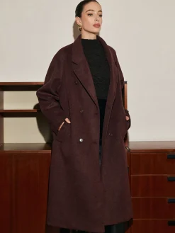 Elegant Wool-Blend Long Coat