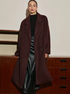 Elegant Wool-Blend Long Coat
