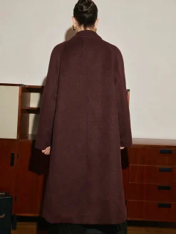 Elegant Wool-Blend Long Coat