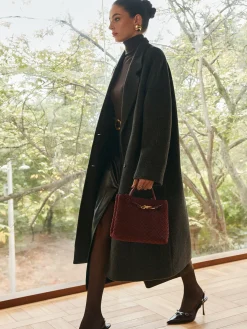 Elegant Wool-Blend Long Coat