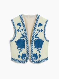 Embroidered Floral Vest