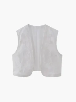 Embroidered Floral Vest