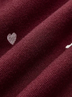 Embroidered Heart Oversized Knit Sweater