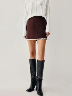 Embroidered Trim Mini Skirt