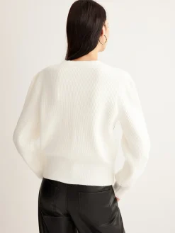 Embroidery-Bow Button Short Cardigan