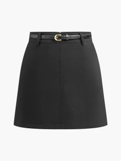 Essential Mini Skirt With Slim Belt