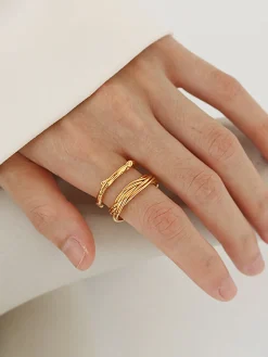 Fashionable Metal Line Open Ring
