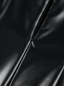 Faux Leather Bodycon Midi Dress