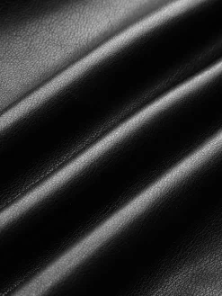 Faux Leather Buckle-Belted Jacket