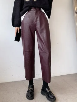 Faux Leather Cropped Pants