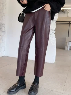 Faux Leather Cropped Pants