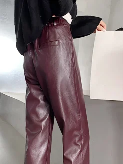 Faux Leather Cropped Pants