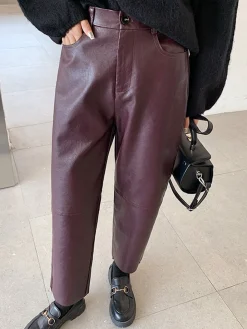 Faux Leather Cropped Pants