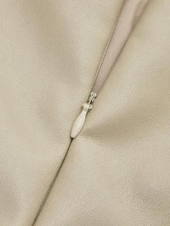 Faux Leather Piping Sit Midi Skirt