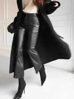 Faux Leather Skinny Cropped Pants