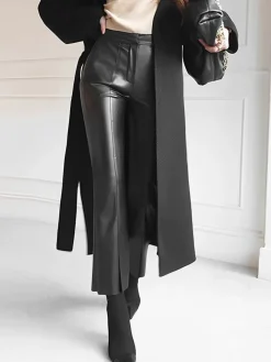 Faux Leather Skinny Cropped Pants