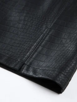 Faux Leather Textured Mini Skirt