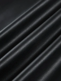 Faux Leather Zippered Mini Skirt
